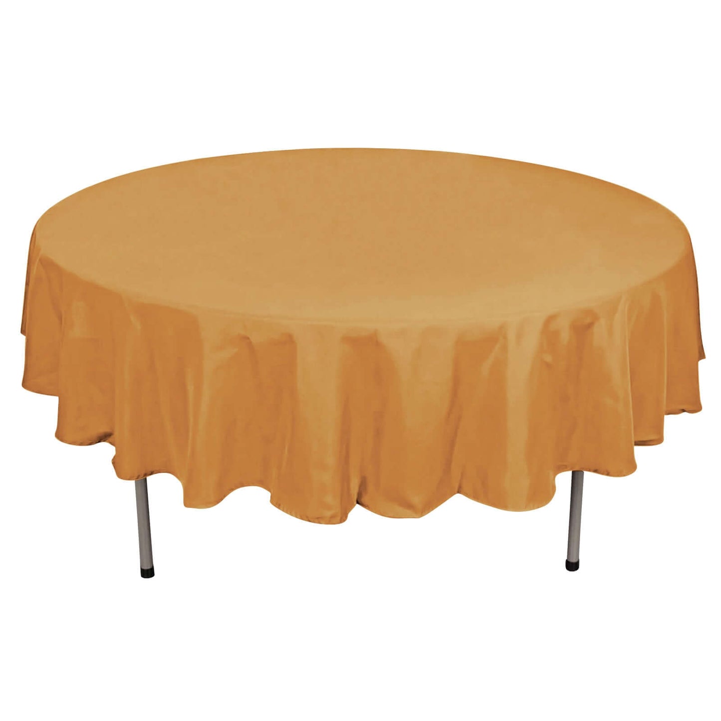 90Inch Gold Polyester Round Tablecloth