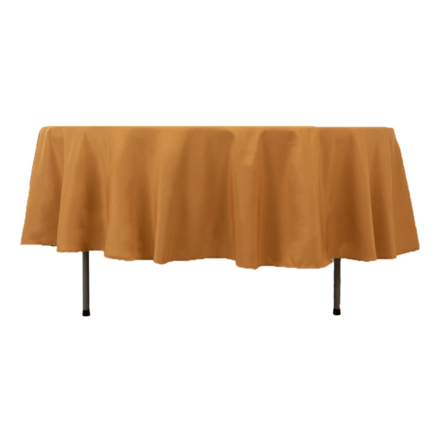 90" Gold Premium Polyester Round Tablecloth - 220GSM