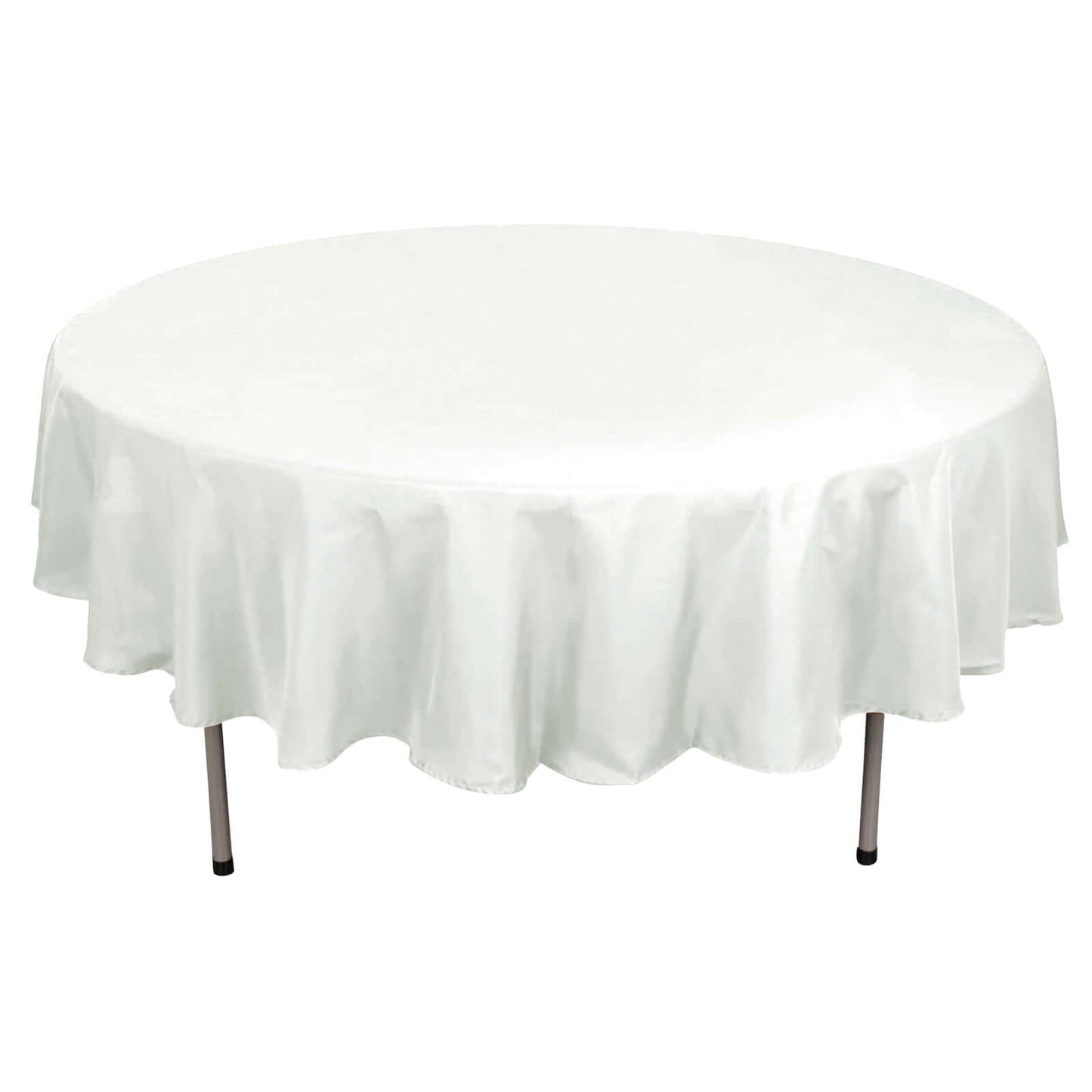 90 Inch Ivory Round Tablecloth In Polyester