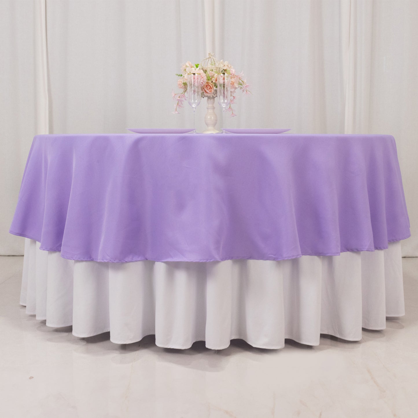 90" Lavender Lilac Premium Polyester Round Tablecloth - 220GSM