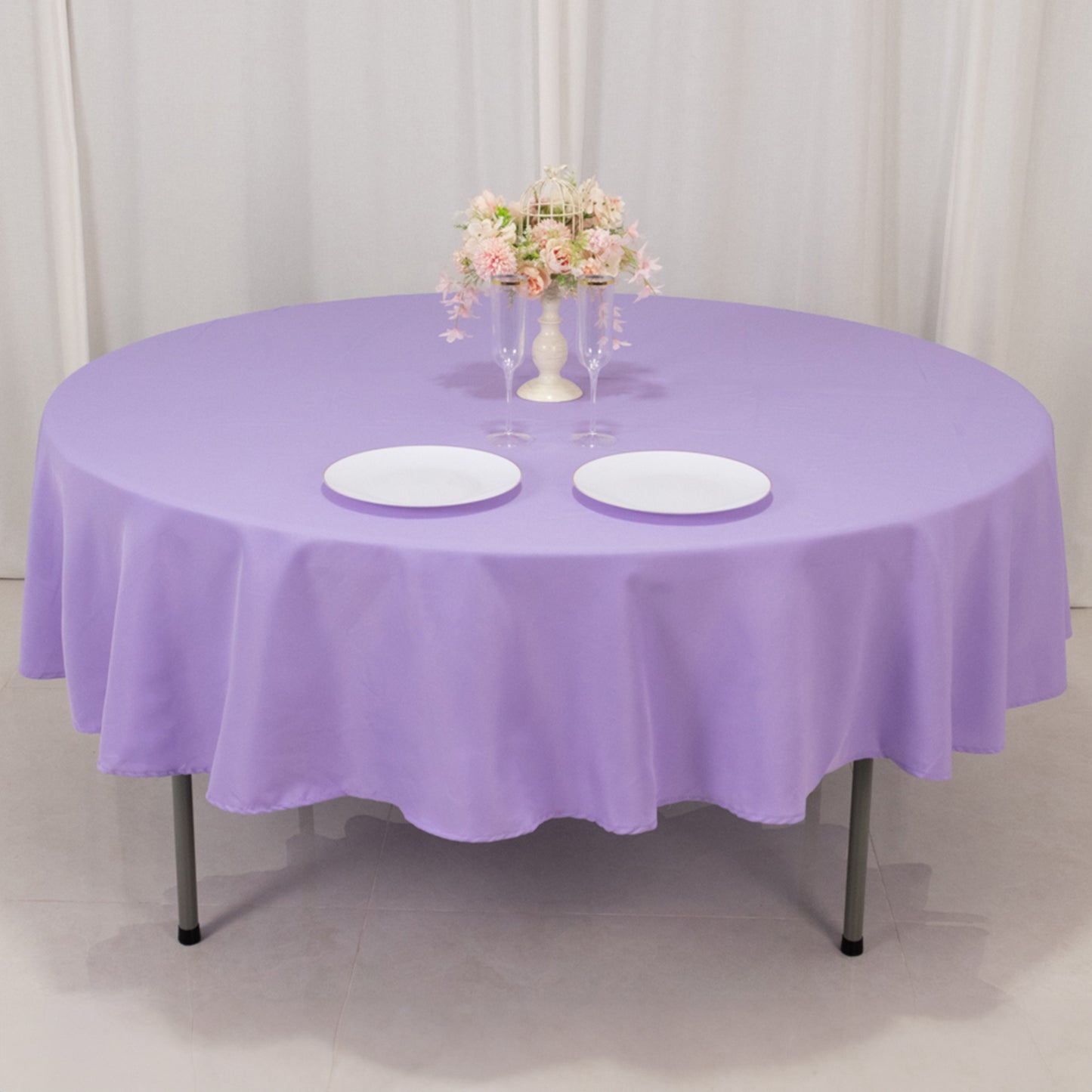 90" Lavender Lilac Premium Polyester Round Tablecloth - 220GSM