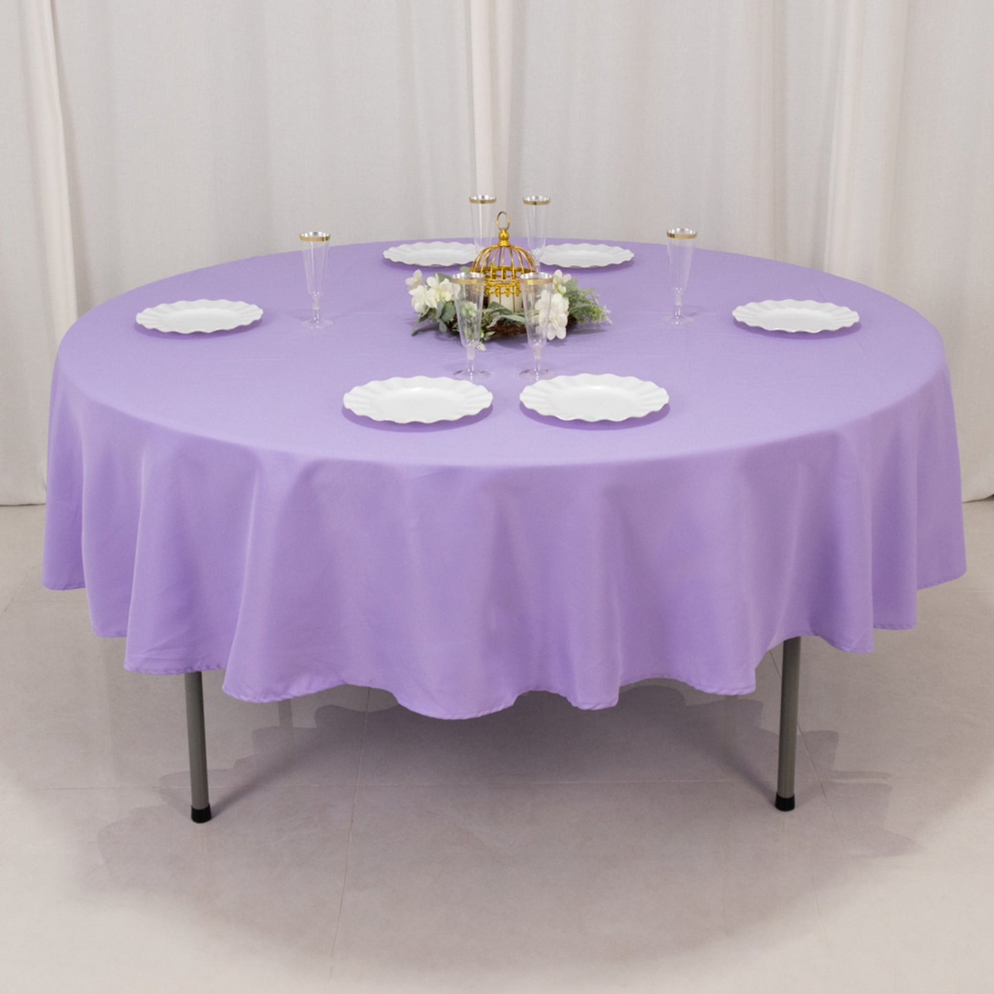 90" Lavender Lilac Premium Polyester Round Tablecloth - 220GSM