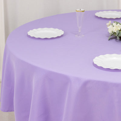 Wrinkle-Resistant Lavender Lilac Polyester Round Tablecloth