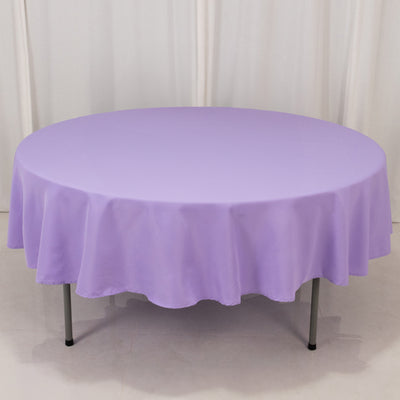 Lavender Lilac Seamless Premium Polyester Round Tablecloth
