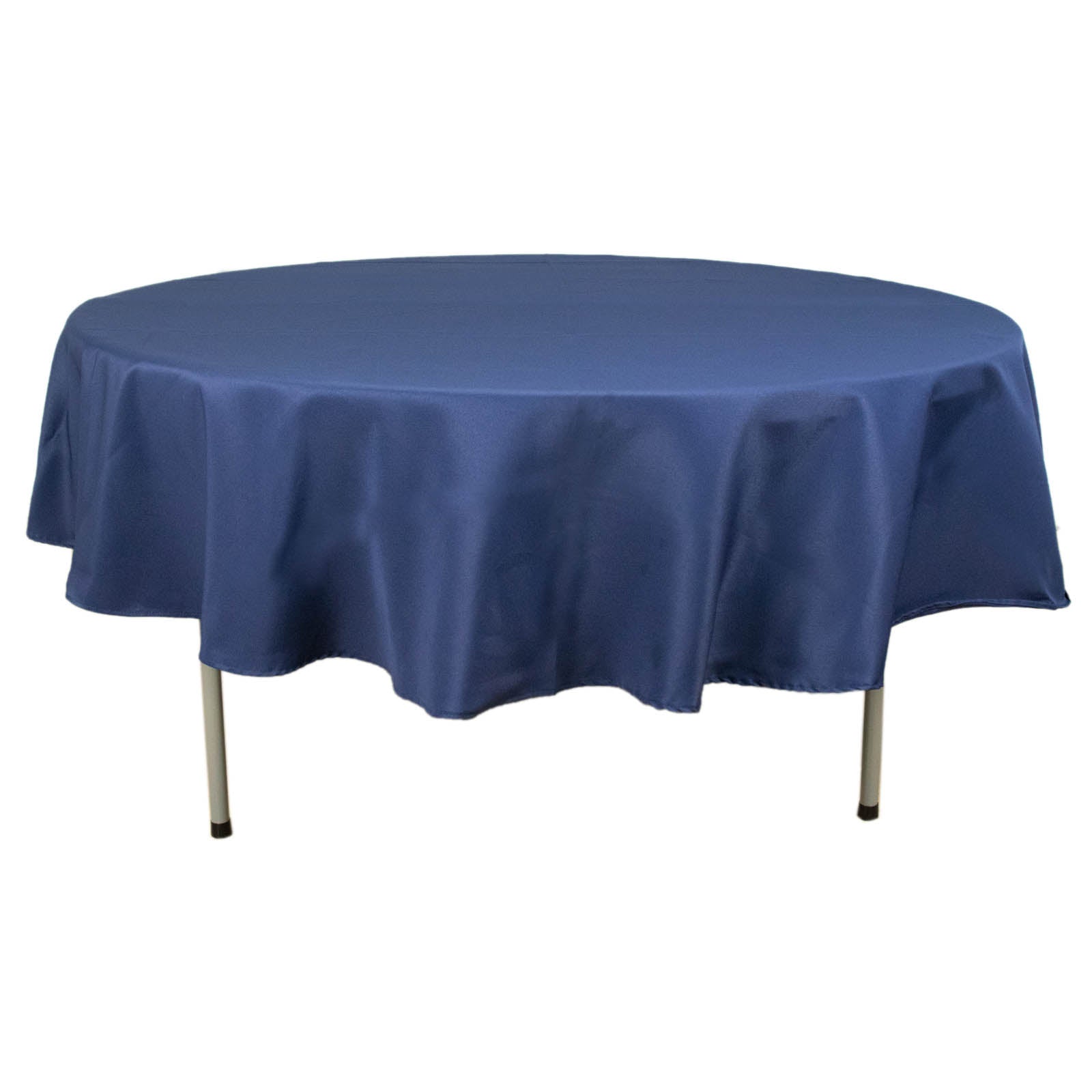 90inch Navy Blue 200 GSM Seamless Premium Polyester Round Tablecloth