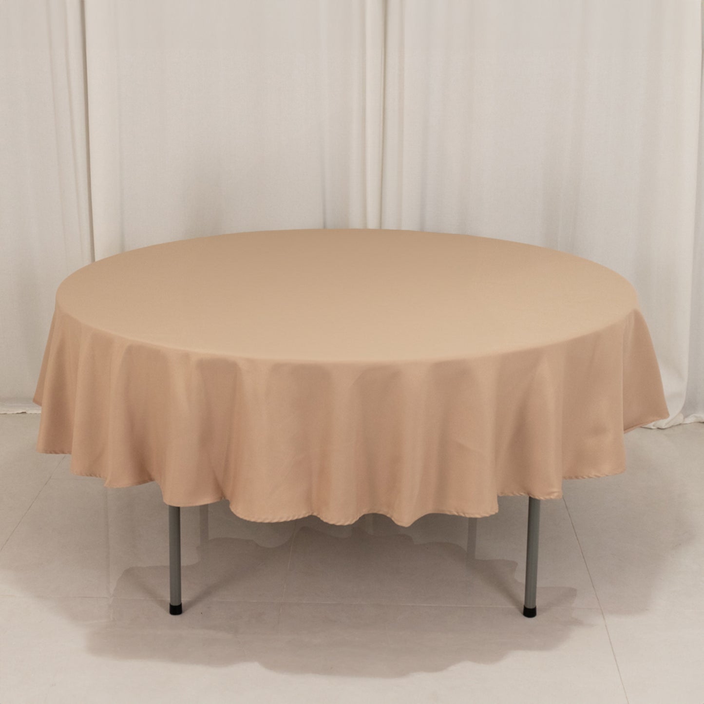 90" Nude Premium Polyester Round Tablecloth - 220GSM