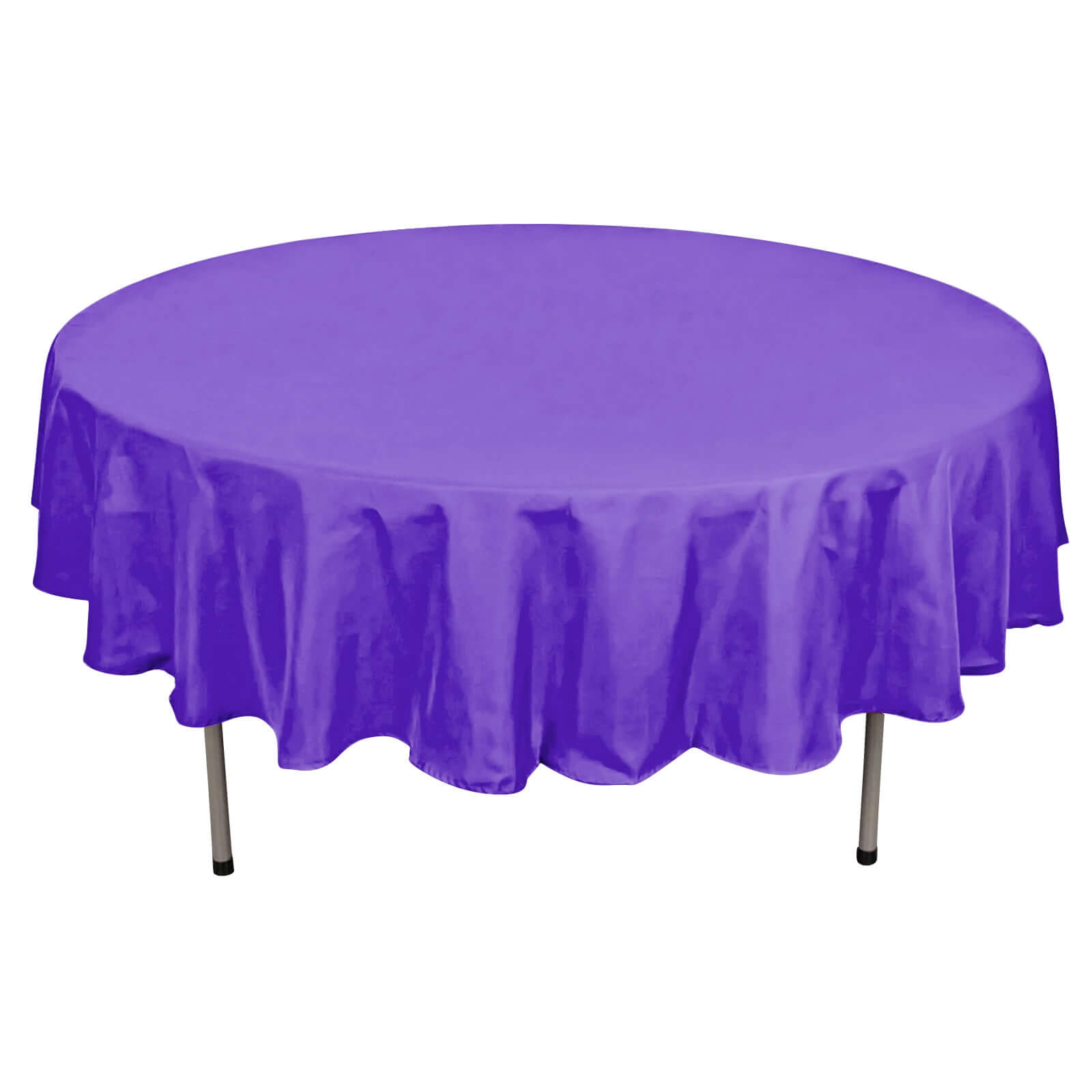 Round 90 Inch Purple Polyester Tablecloth