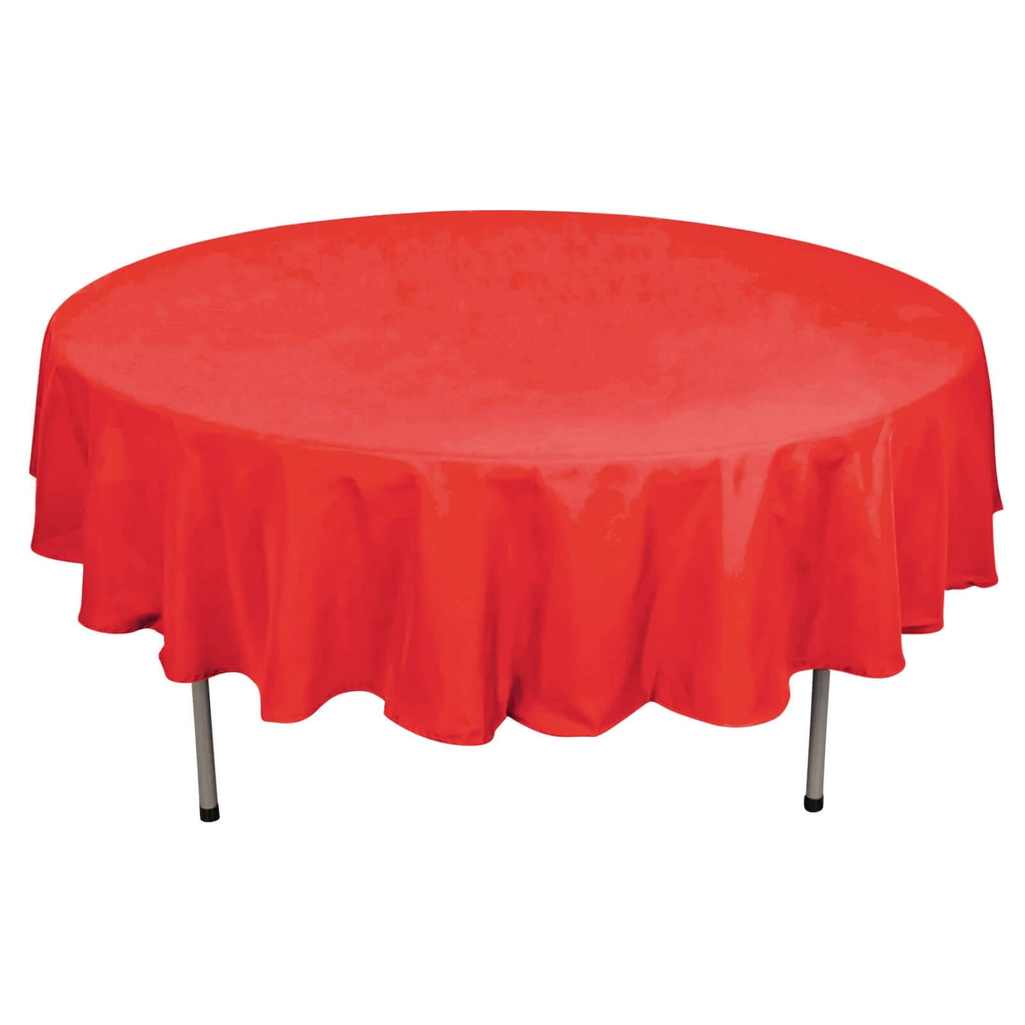 Polyester Round 90 Inch Tablecloth In Red