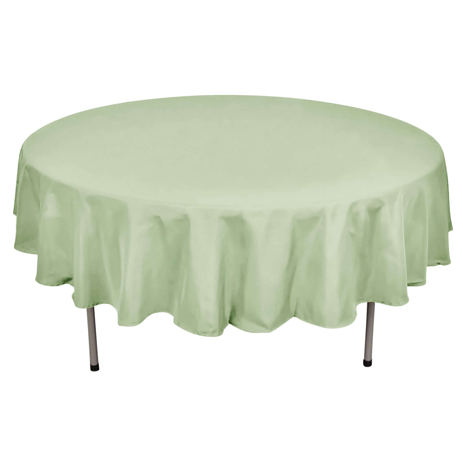 Round 90 Inch Sage Green Polyester Tablecloth