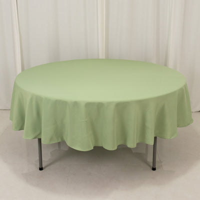 Sage Green Seamless Premium Polyester Round Tablecloth