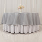 90" Silver Premium Polyester Round Tablecloth - 220GSM