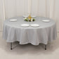 90" Silver Premium Polyester Round Tablecloth - 220GSM