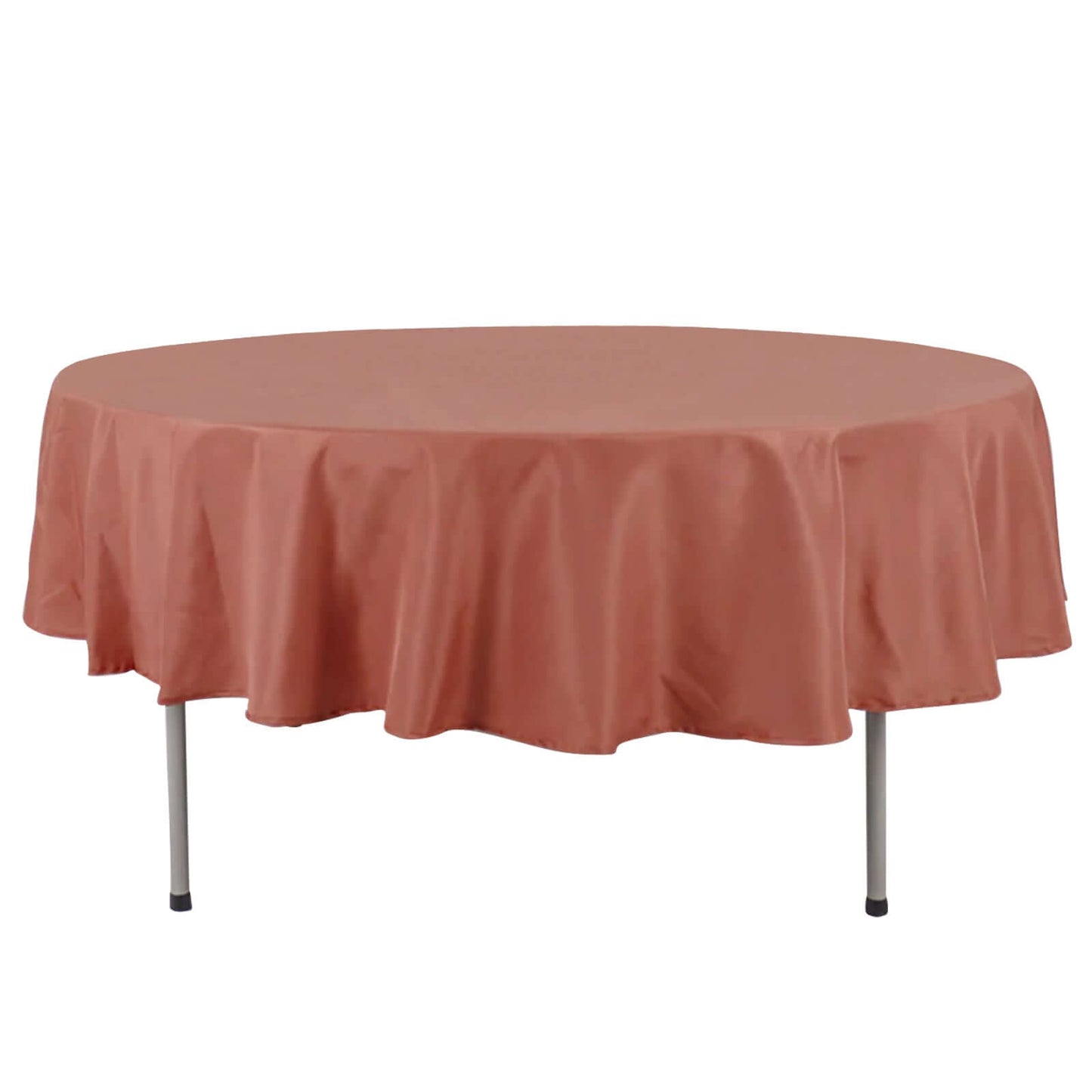 90inch Terracotta 200 GSM Seamless Premium Polyester Round Tablecloth