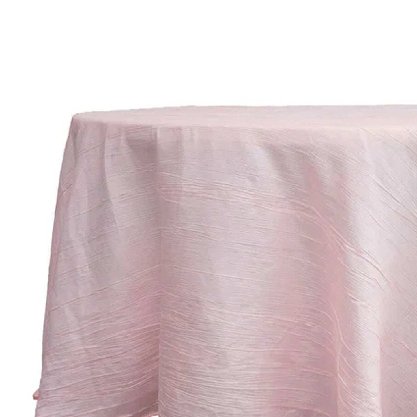 120" Blush Seamless Accordion Crinkle Taffeta Round Tablecloth