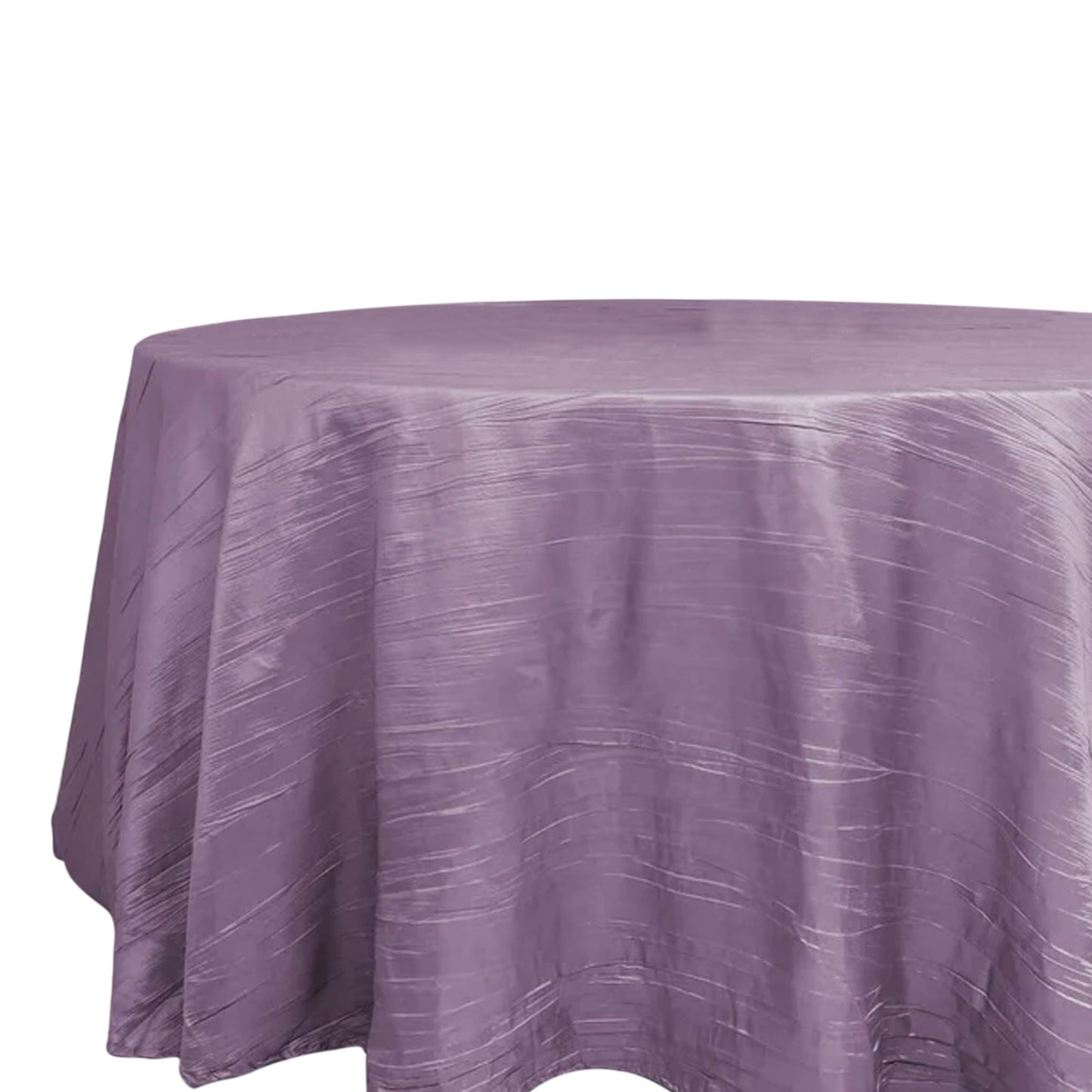 120" Violet Amethyst Seamless Accordion Crinkle Taffeta Round Tablecloth