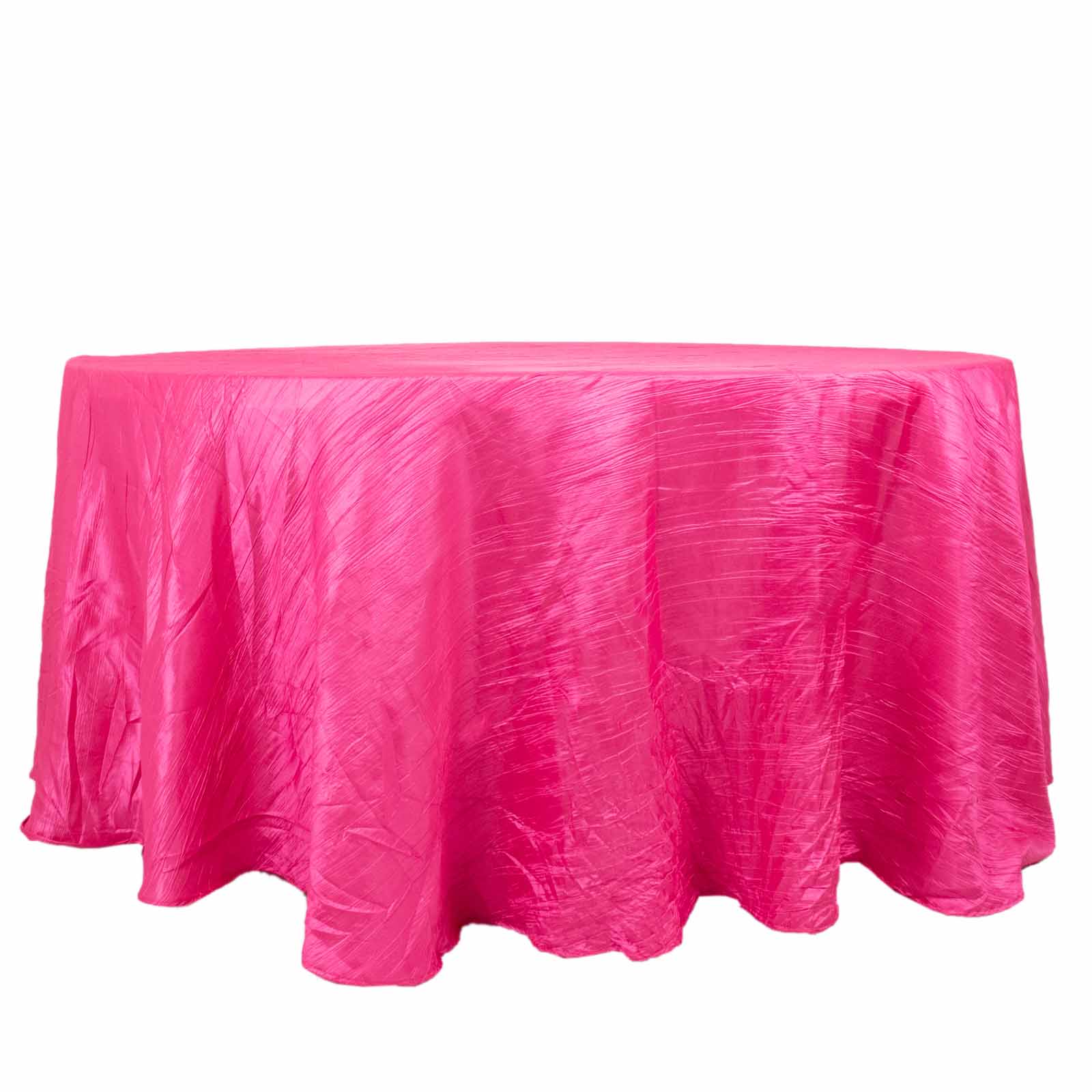 120inch Fuchsia Accordion Crinkle Taffeta Round Tablecloth