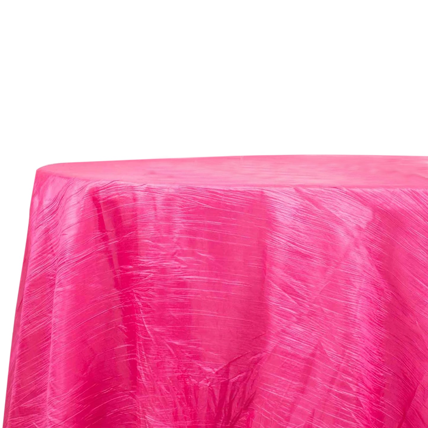 120" Fuchsia Seamless Accordion Crinkle Taffeta Round Tablecloth