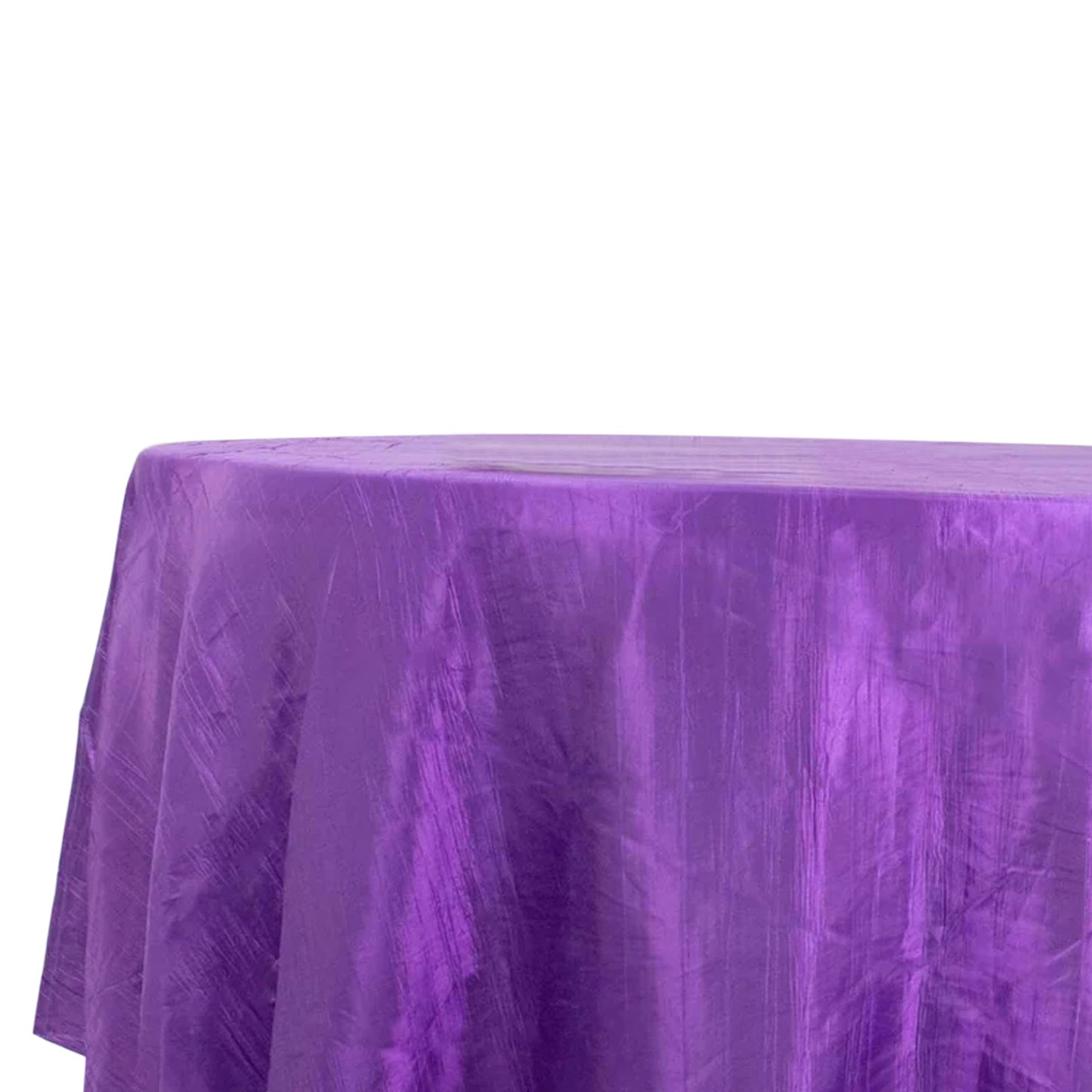 120" Purple Seamless Accordion Crinkle Taffeta Round Tablecloth