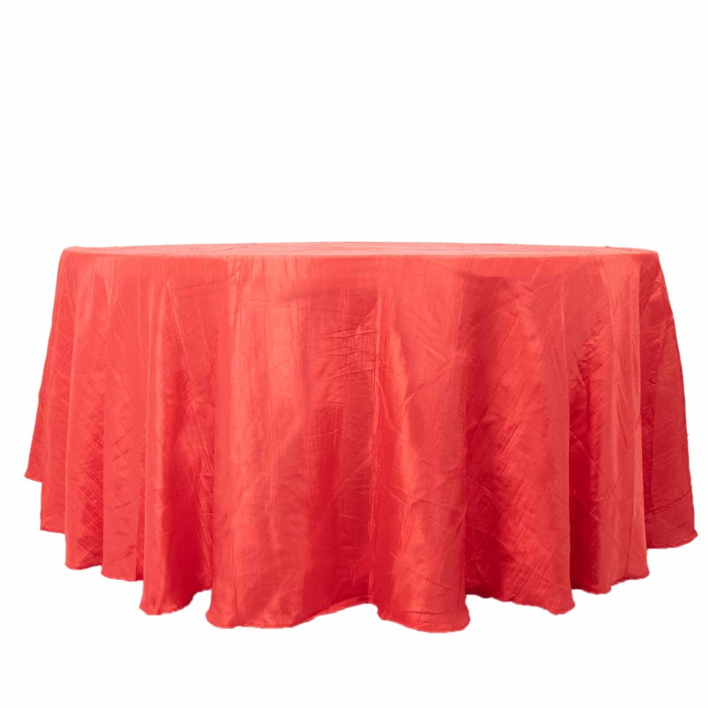 120inch Red Accordion Crinkle Taffeta Round Tablecloth