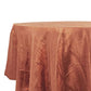 120" Terracotta (Rust) Seamless Accordion Crinkle Taffeta Round Tablecloth