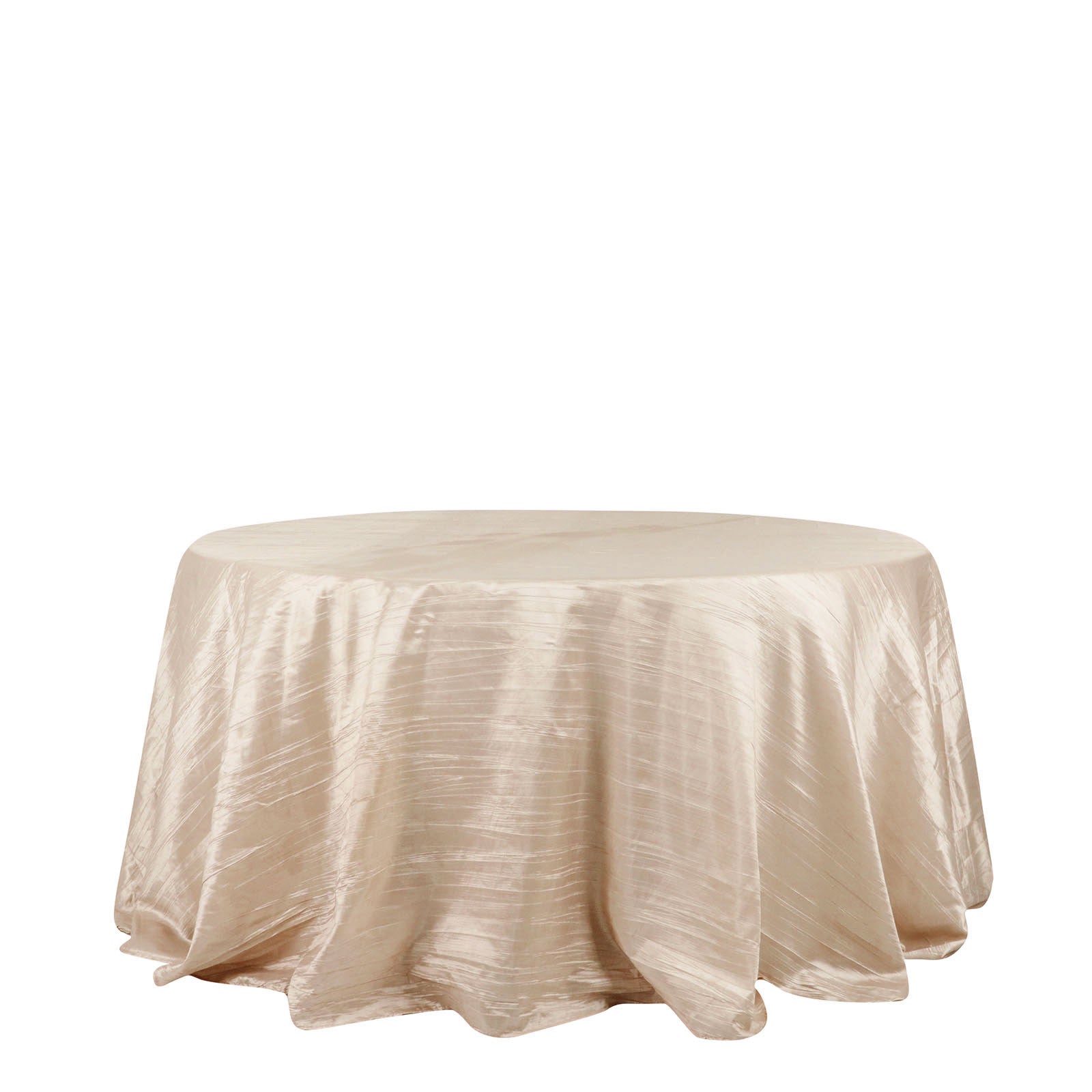 Seamless Beige Accordion Taffeta Tablecloth Round 