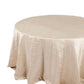 132" Beige Accordion Crinkle Taffeta Seamless Round Tablecloth