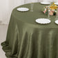 Dusty Sage Green Accordion Crinkle Taffeta Round Tablecloth 132" Seamless for 6 Foot Table With Floor-Length Drop