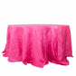 132inch Fuchsia Accordion Crinkle Taffeta Seamless Round Tablecloth