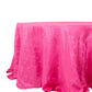 132" Fuchsia Accordion Crinkle Taffeta Seamless Round Tablecloth