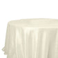 132" Ivory Accordion Crinkle Taffeta Seamless Round Tablecloth