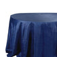 132" Navy Blue Accordion Crinkle Taffeta Seamless Round Tablecloth