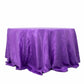 132inch Purple Accordion Crinkle Taffeta Seamless Round Tablecloth
