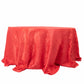 132inch Red Accordion Crinkle Taffeta Seamless Round Tablecloth
