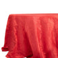 132" Red Accordion Crinkle Taffeta Seamless Round Tablecloth