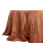 132" Terracotta (Rust) Accordion Crinkle Taffeta Seamless Round Tablecloth