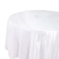 132" White Accordion Crinkle Taffeta Seamless Round Tablecloth