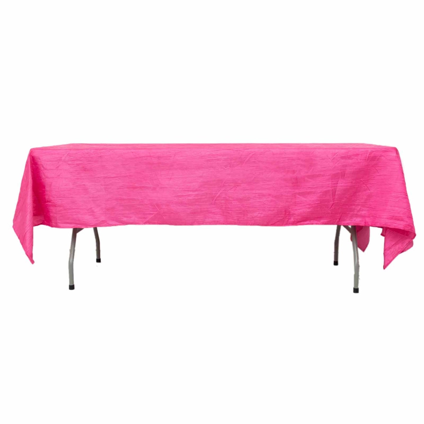 60x102inch Fuchsia Accordion Crinkle Taffeta Rectangle Tablecloth