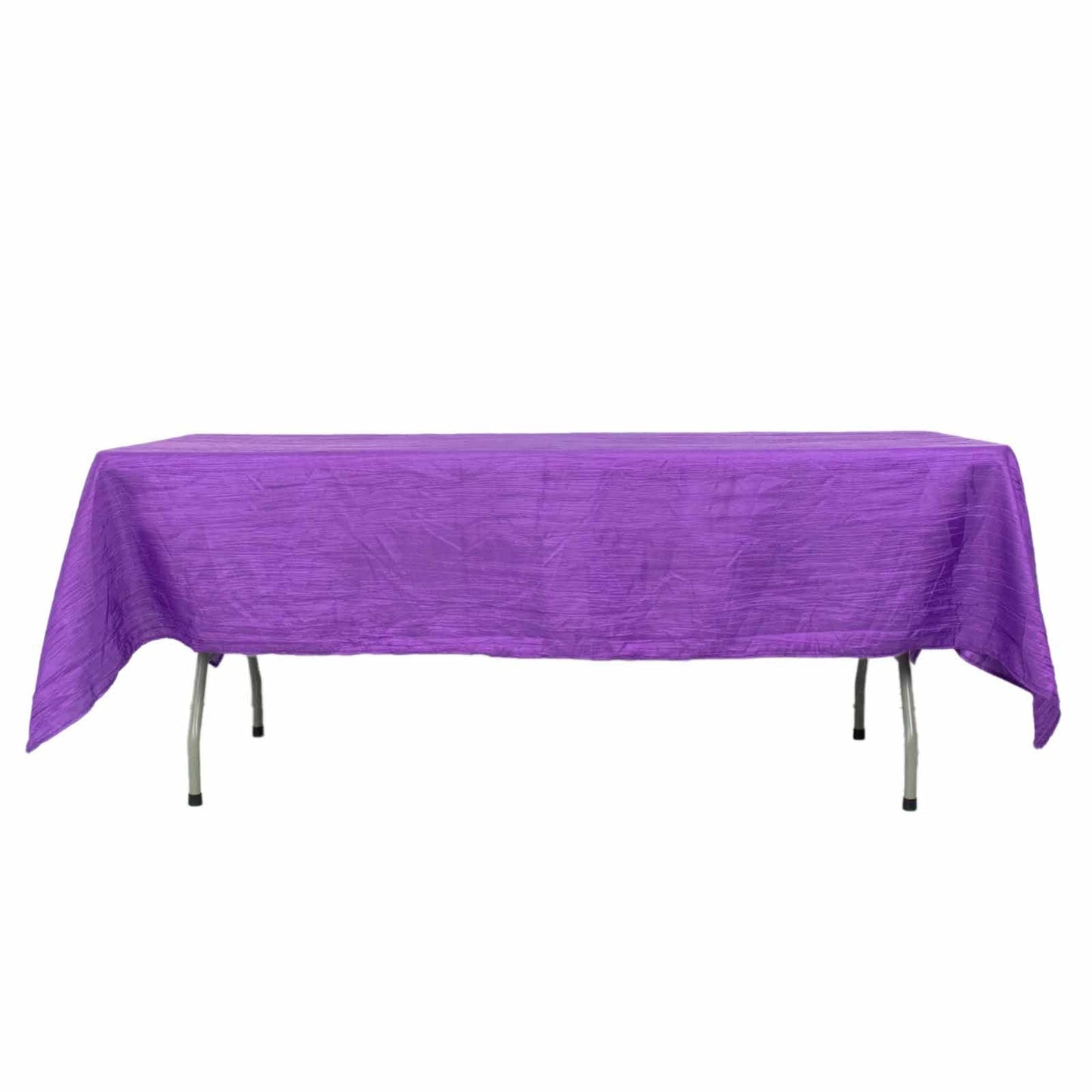 60x102inch Purple Accordion Crinkle Taffeta Rectangle Tablecloth