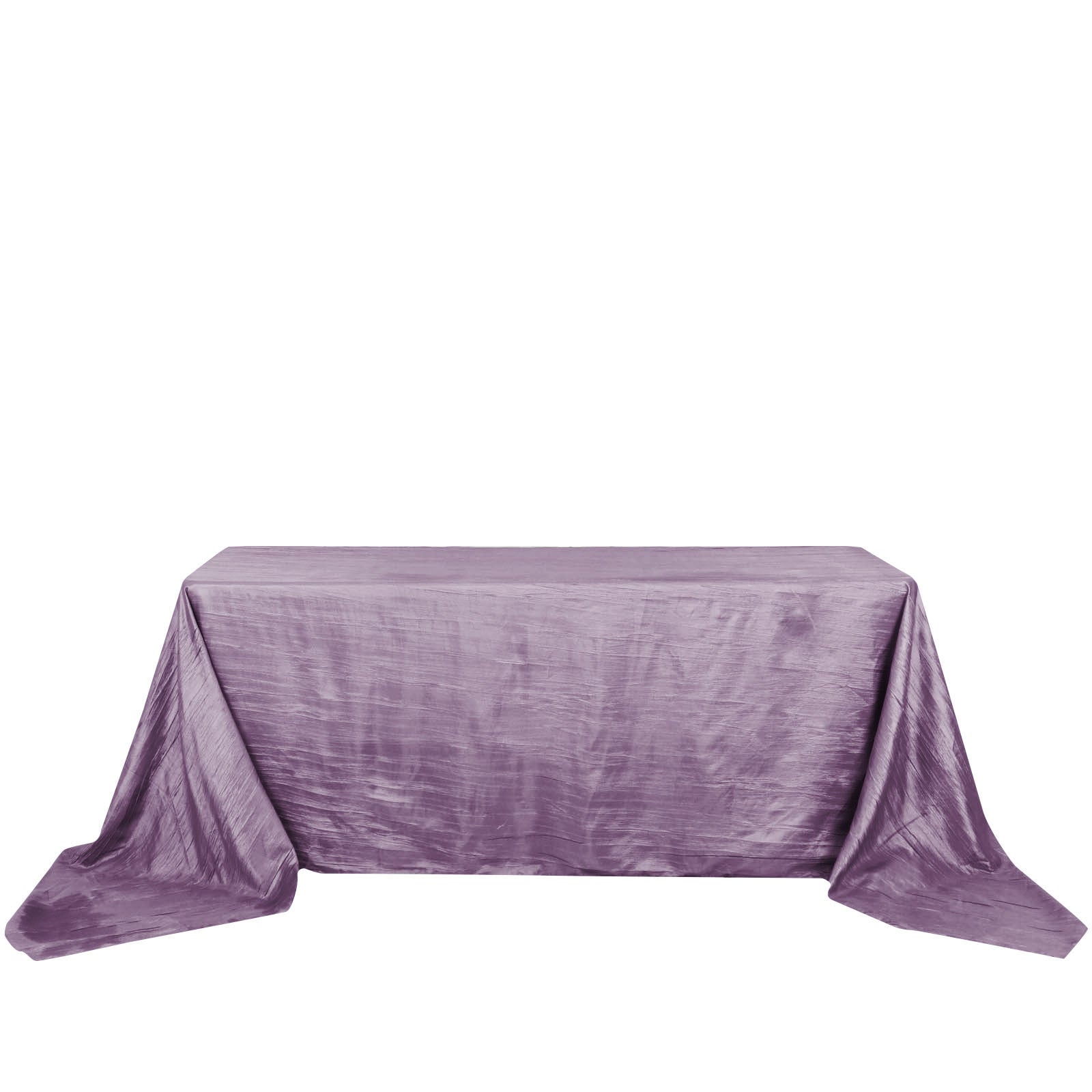 Violet Amethyst Accordion Crinkle Taffeta 90 Inch x 132 Inch Rectangle Tablecloth 