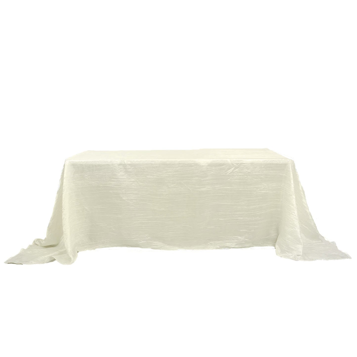 Rectangular Tablecloth 90 Inch x 132 Inch Ivory Accordion Crinkle Taffeta