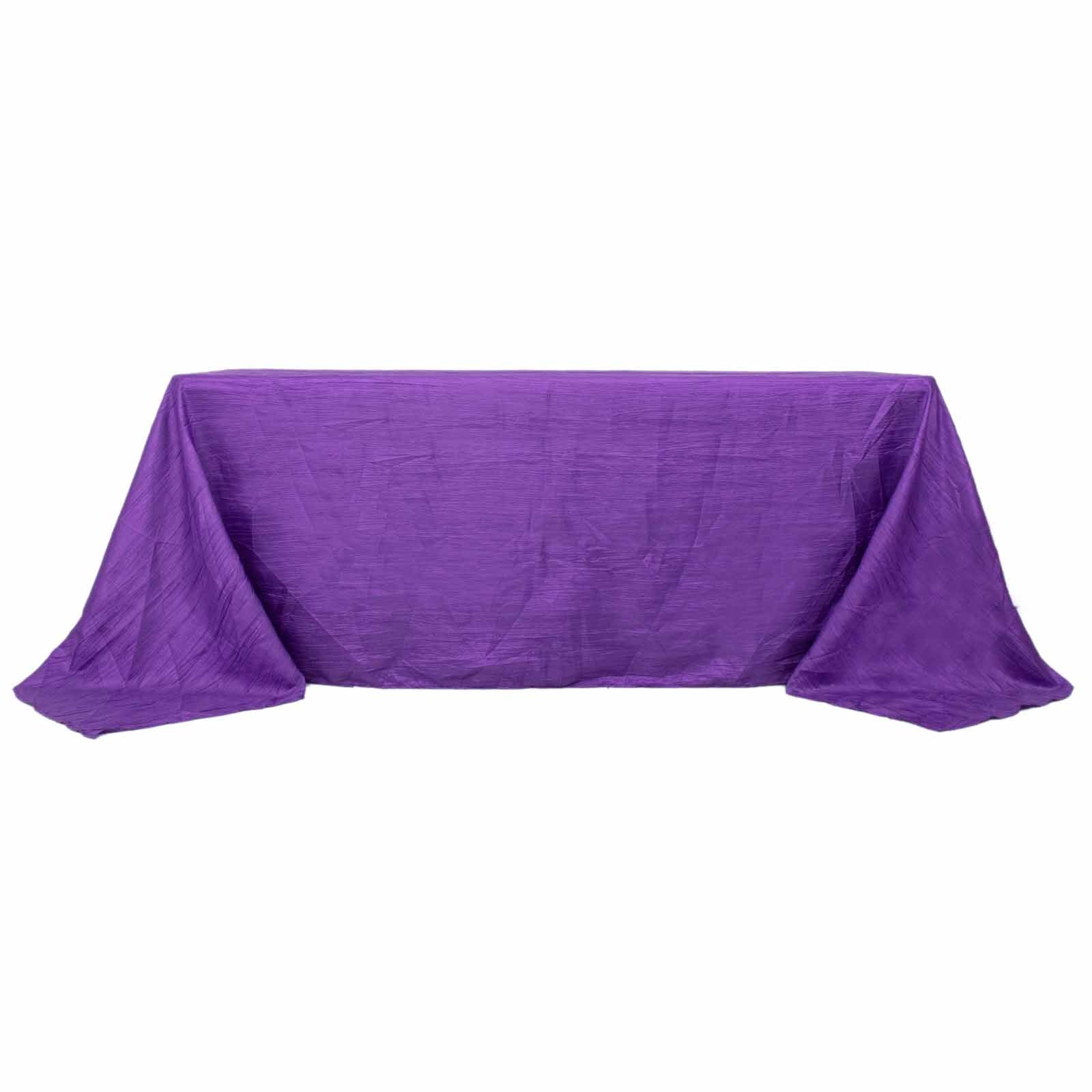 90x132inch Purple Accordion Crinkle Taffeta Rectangular Tablecloth