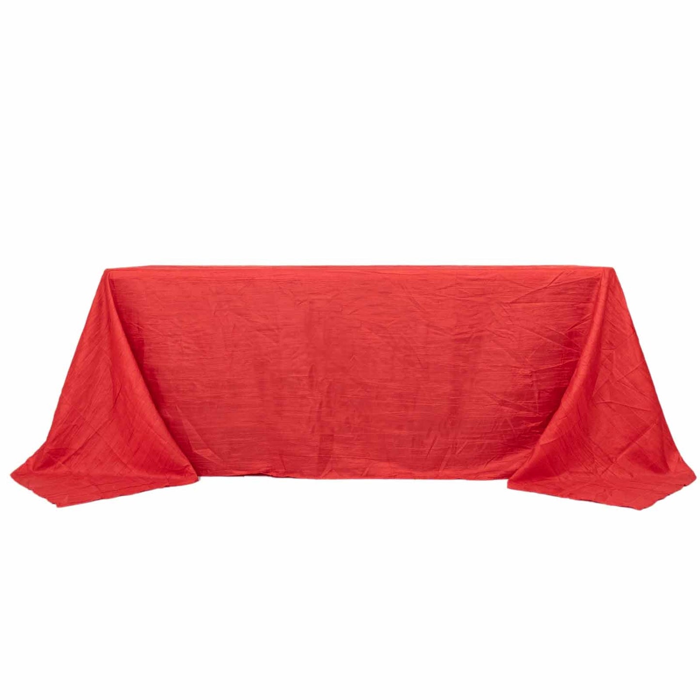 90x132inch Red Accordion Crinkle Taffeta Rectangular Tablecloth