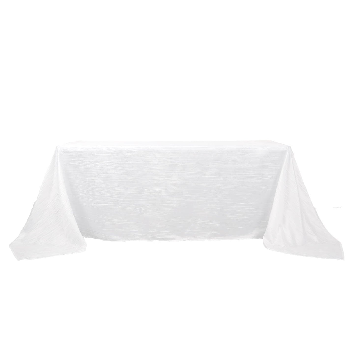 Accordion Crinkle Taffeta 90 Inch x 132 Inch Rectangular Tablecloth White