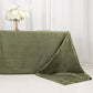 Dusty Sage Green Accordion Crinkle Taffeta Rectangle Tablecloth 90"x156" Seamless for 8 Foot Table With Floor-Length Drop