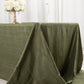 Dusty Sage Green Accordion Crinkle Taffeta Rectangle Tablecloth 90"x156" Seamless for 8 Foot Table With Floor-Length Drop