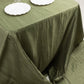 Dusty Sage Green Accordion Crinkle Taffeta Rectangle Tablecloth 90"x156" Seamless for 8 Foot Table With Floor-Length Drop