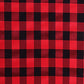 Black/Red Buffalo Plaid Tablecloth in a checkered pattern. #whtbkgd