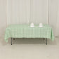 60"x102" White Sage Green Buffalo Plaid Rectangle Tablecloth, Checkered Polyester Linen Tablecloth