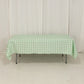 60"x102" White Sage Green Buffalo Plaid Rectangle Tablecloth, Checkered Polyester Linen Tablecloth