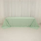 90"x156" white sage green buffalo plaid tablecloth for 8-foot table.